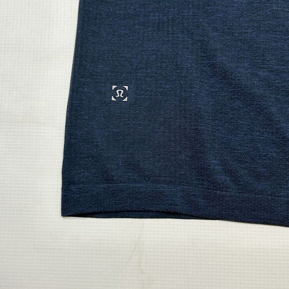 LULULEMON Metal Vent Performance Shirt Mesh Dot Live Practice Mens 2XL Navy Blue - Picture 3 of 9